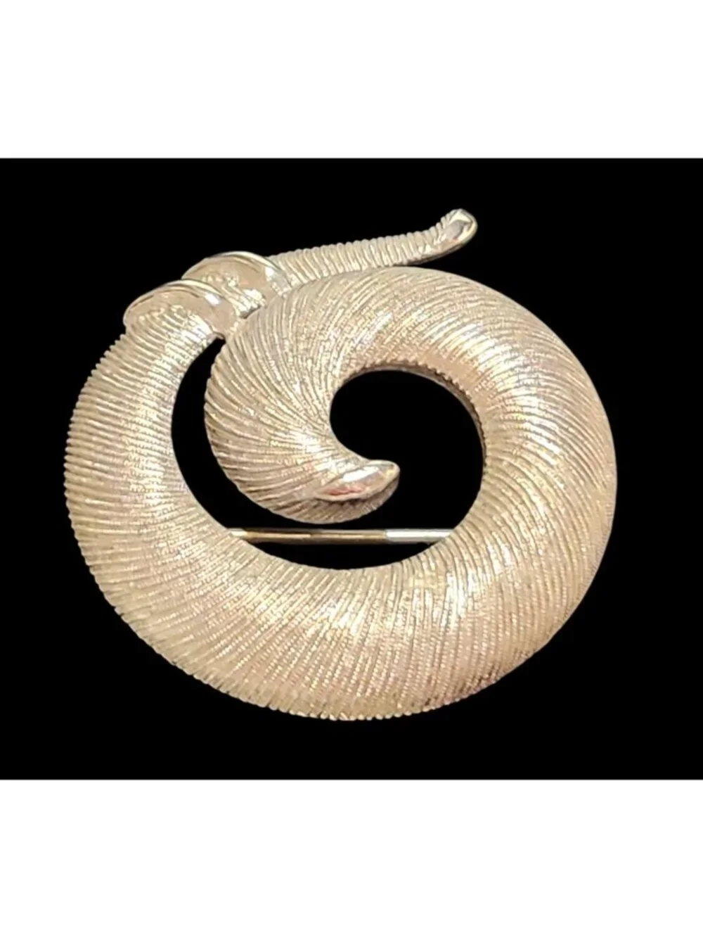 Vintage Monet Swirled Textured Silver-Tone Brooch Art Deco-Inspired Classic MCM